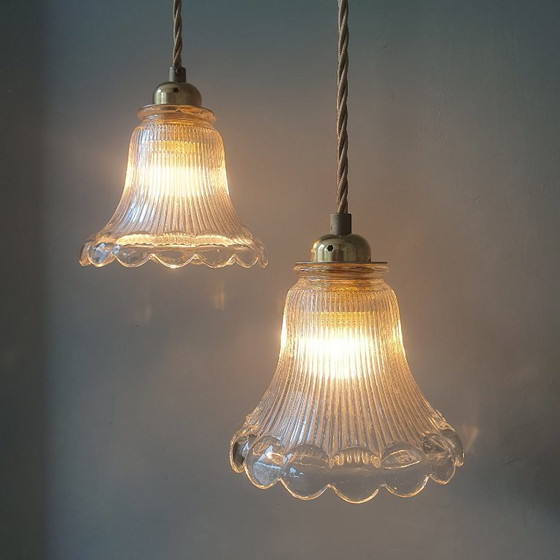 Set of 2 Holophane pendant lamps, Art Deco – Metal (photo 6 of 23)