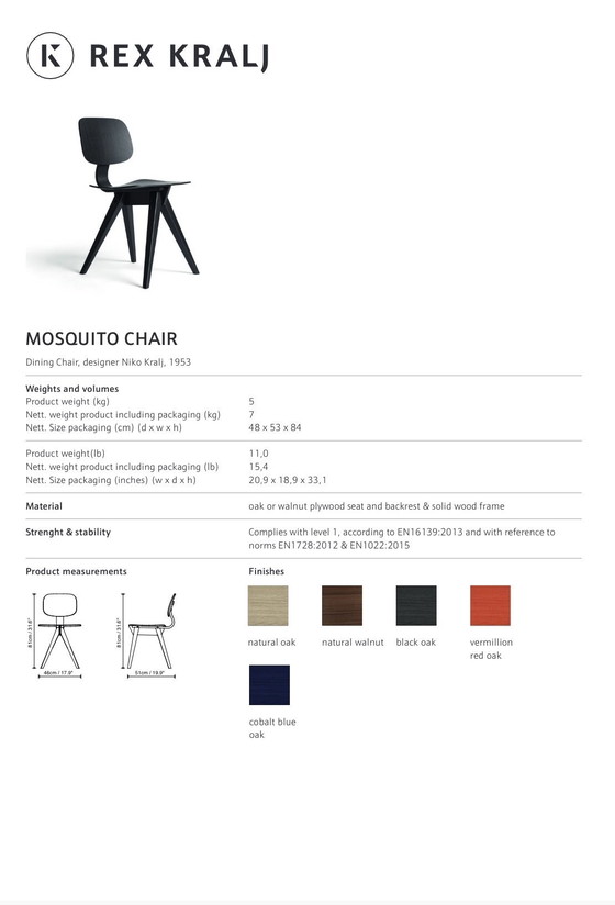 Image 1 of Chaise de salle à manger anti-moustiques Niko Kralj (Rex Kralj)