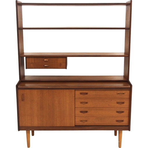 Scrivania vintage in teak e faggio, Svezia 1960