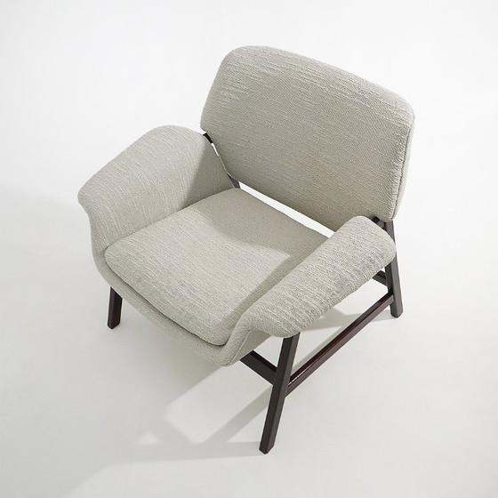 Poltrona „849“ di Gianfranco Frattini per Cassina, anni '50, Poltrone, Metallo, Beige (foto 7 di 12)