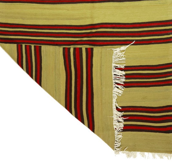 Tappeto turco vintage Yoruk Kilim 263x140 cm – Tessuto a mano in lana con motivo a righe, tessitura piatta (photo 9 of 10)