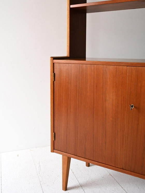 Image 1 of Vintage Scandinavian bookcase with cabinet and shelves