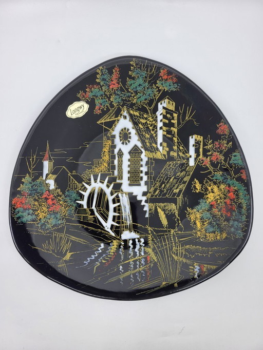 Decorative plate, Longwy enamels, France, 1950