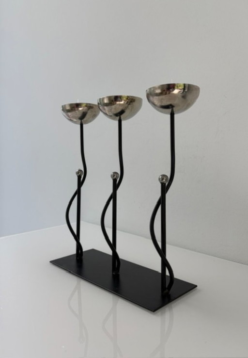 Portacandele Scultoreo – Look Memphis Postmoderno – kandelaars en kaarsen, Metal (photo 2 of 13)