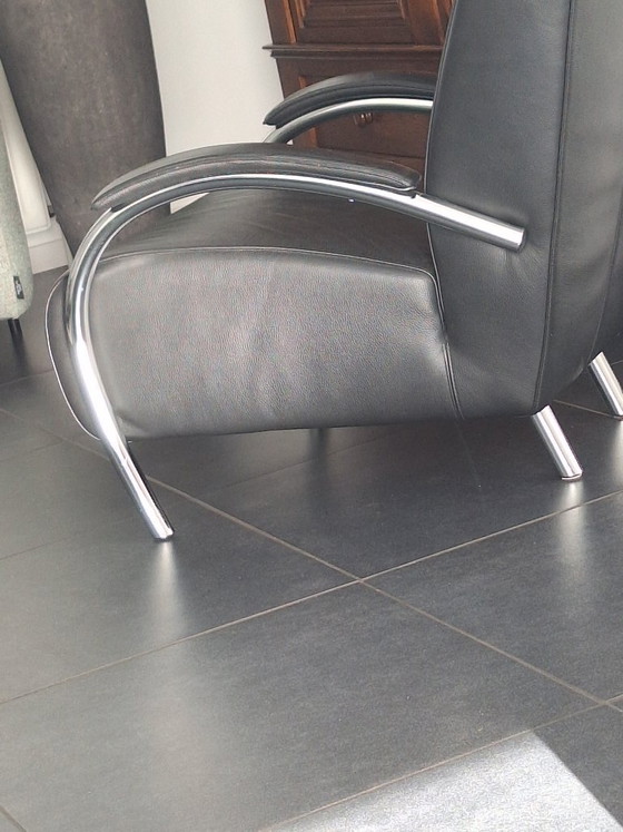 2 schwarze Leder-Sessel – Gelderland, Kalbsleder (photo 5 of 5)