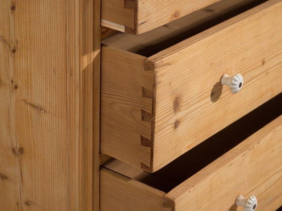 Antique solid pine chest of drawers – Carved rustic European dresser – circa 1900 (photo 26 of 40)