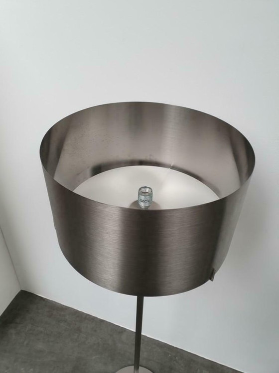 Image 1 of 2 grands lampadaires design en acier inoxydable avec variateur