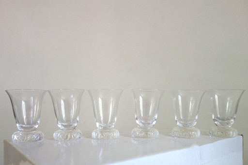 6 Daum digestif glasses model Kim mid 20th century