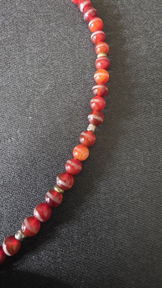 Traditional ethnic carnelian/silver necklace, Decoration, Stone, Gold (photo 2 of 5)