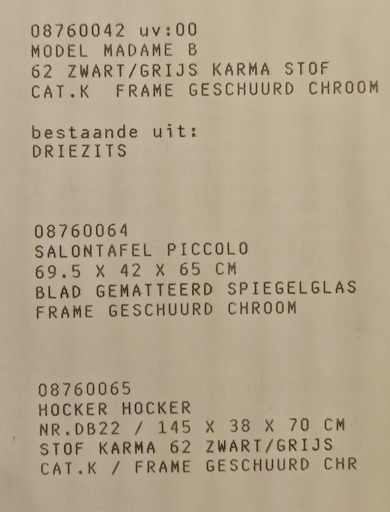 Image 1 of Harvink bank driepersoons model: madam B, incl hocker en bijzettafel