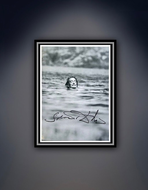 Salvador Dali: "Swimming Dali." Signed in the plate.