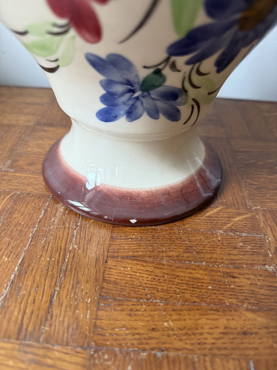 Image 1 of Handbemalte Keramikvase mit Blumendekor
