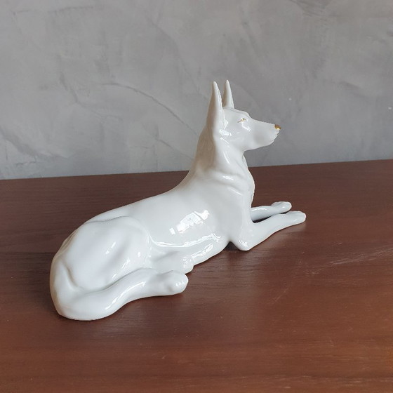 Image 1 of Cane da pastore in porcellana vintage di Hollohaza dall'Ungheria, anni '60
