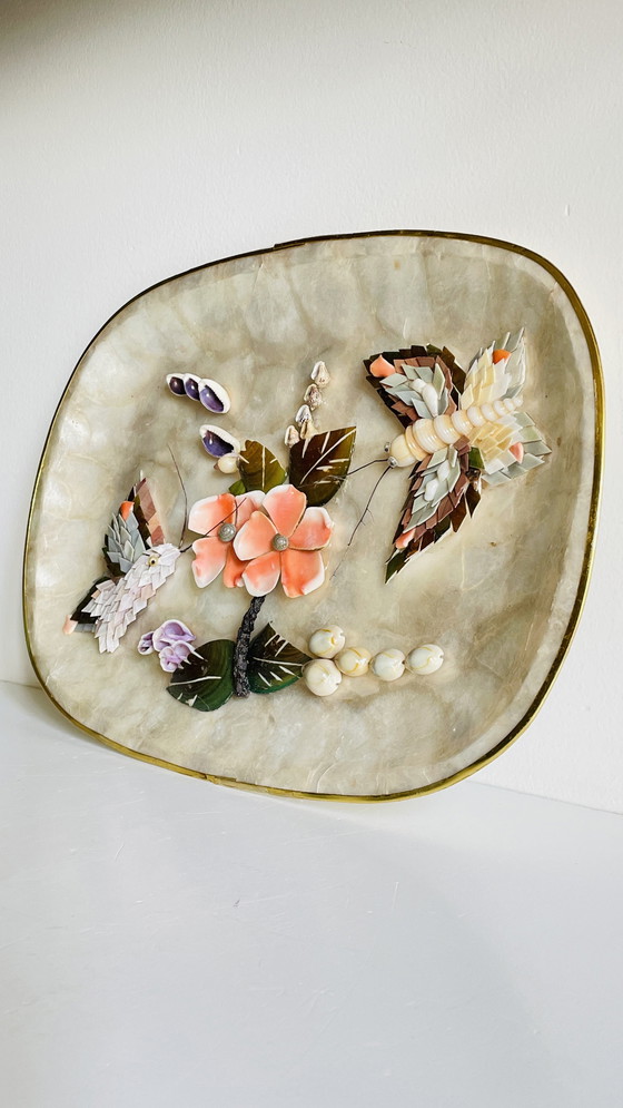 Image 1 of Vassoio vintage in madreperla e conchiglia