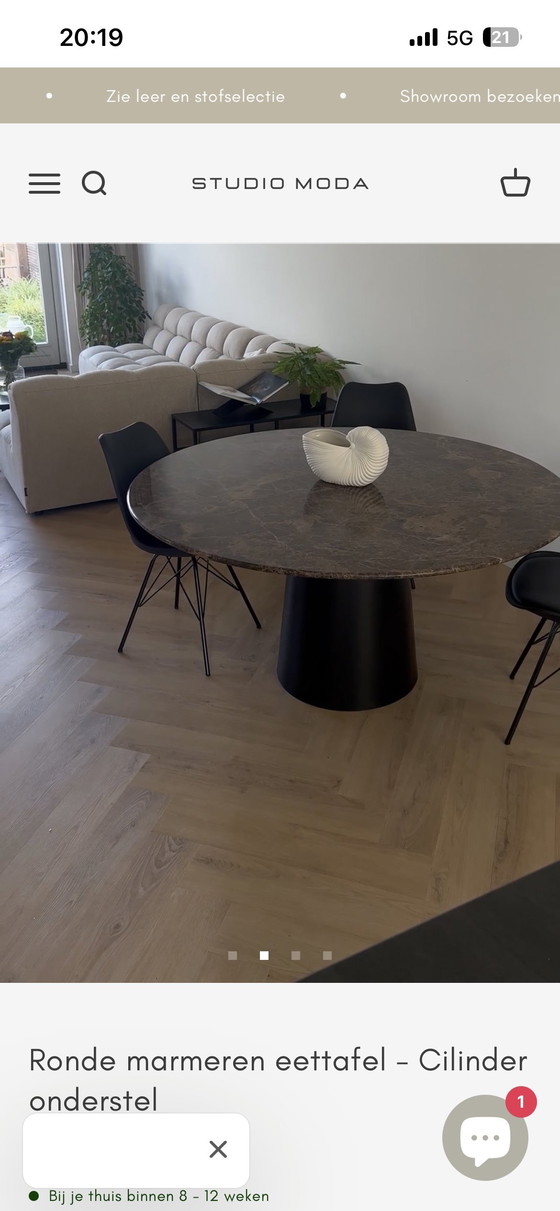 Image 1 of Table de salle à manger ronde en marbre (150 cm) - Studio Moda