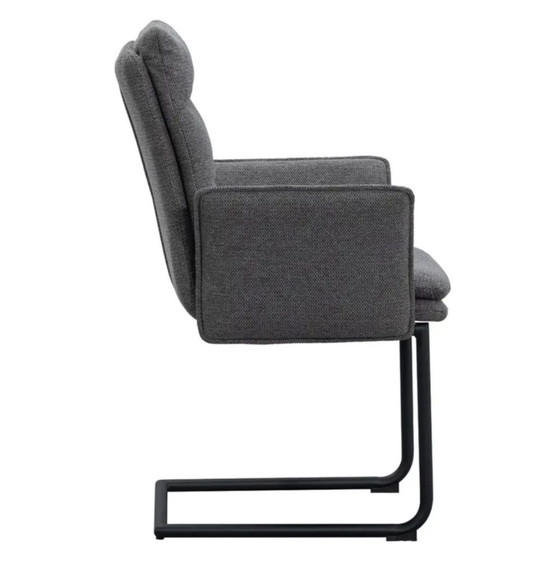 6x Comfortable Dining chairs 'Evi' Leen Bakker – Anthracite – leenbakker, Textile (photo 4 of 5)