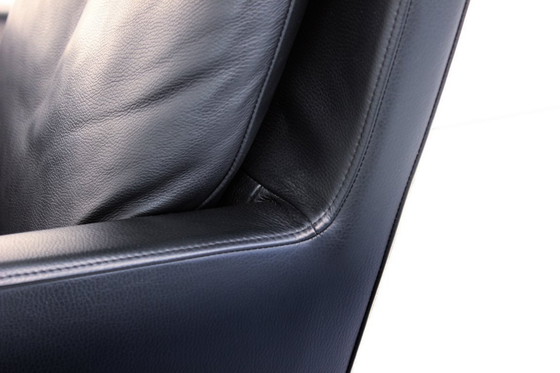 Image 1 of Come nuovo! Laauser Design Int. Cantilever Lounge Chair / Freischwinger Sessel con sgabello, pelle e base cromata