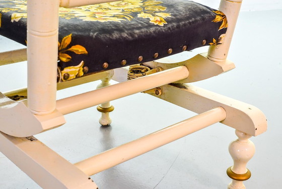 Image 1 of Sedia a dondolo vintage Dexter in stile vittoriano con piattaforma e molle a spirale. USA, anni '50.