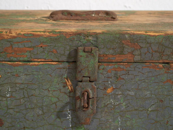 Cassa militare antica con patina verde (c.1910) #67 – Armadi contenitori, Rustic (photo 26 of 39)