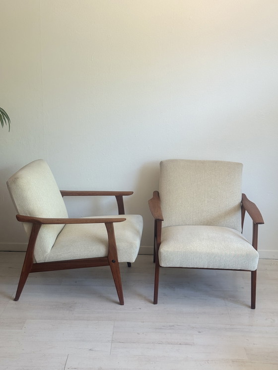 Image 1 of Vintage Danish Easy Chairs Armchairs 1960s