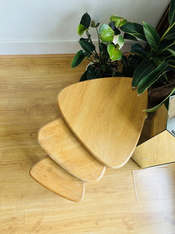 Image 1 of Set van 3 houten vintage nesting tables 