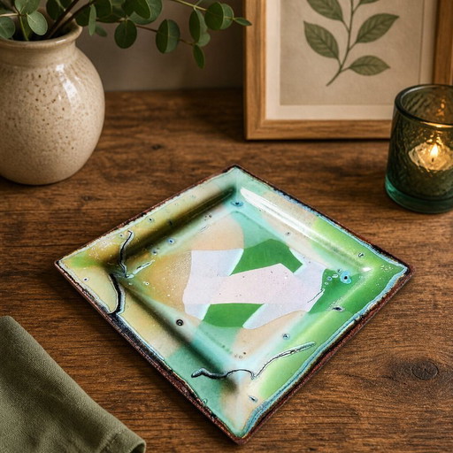 P. Rollet Glazed Ceramic Trinket Tray