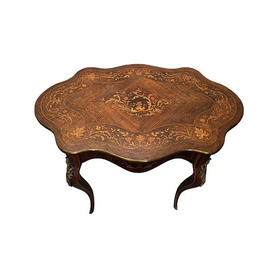 Image 1 of Antigua mesa francesa estilo Luis XV con cajón, finales del siglo XIX