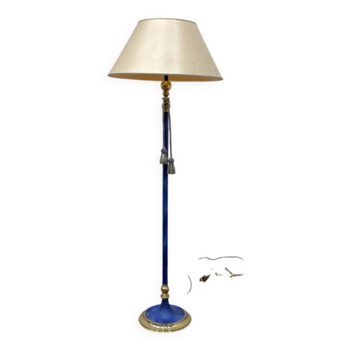 Italiaanse Pr. Vergulde Vloerlamp met Touwen