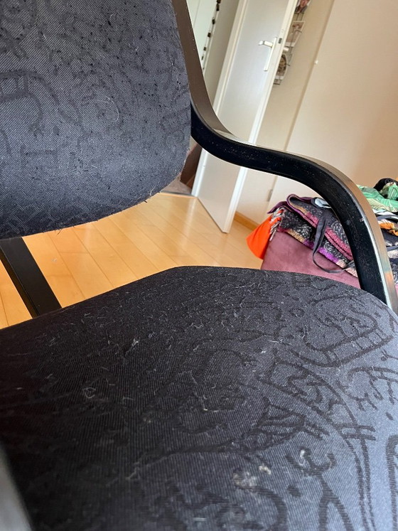 Ergonomic kneeling chair, black with blue-green knee cushions, Stokke | Varier, Rocking chairs, Wood, Textile (photo 5 of 5)