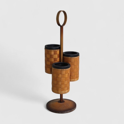 Portabottiglie vintage, vimini standard