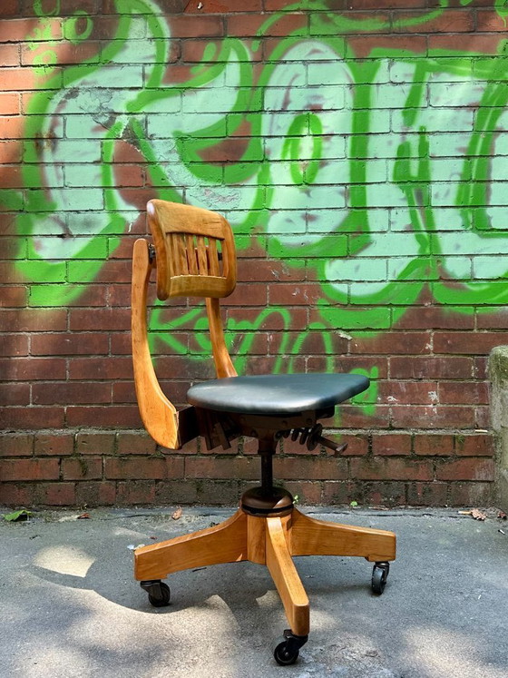Sedia da architetto vintage proveniente dagli Stati Uniti | Anni '20/'30 – Sedie girevoli, Leather (photo 4 of 6)