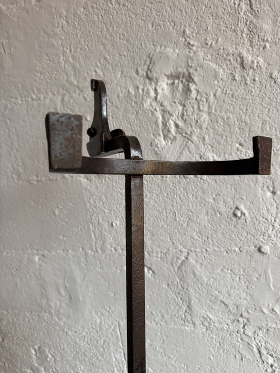 Image 1 of Wrought iron and bronze andirons by Édouard Schenck, 1950s