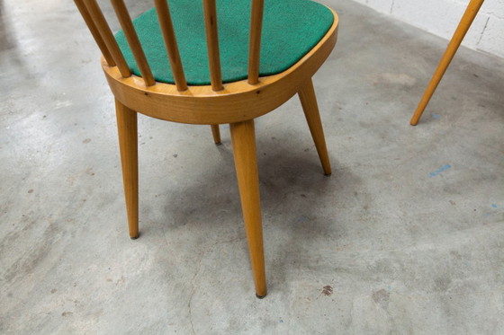 Image 1 of Baumann Schreibtisch und Stuhl, 1960er Jahre, Formica, Holz und Schwarz, grüner Sitz