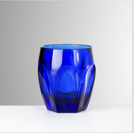 6 Marioluca Giusti Drinkglazen Blauw Synthetic Crystal