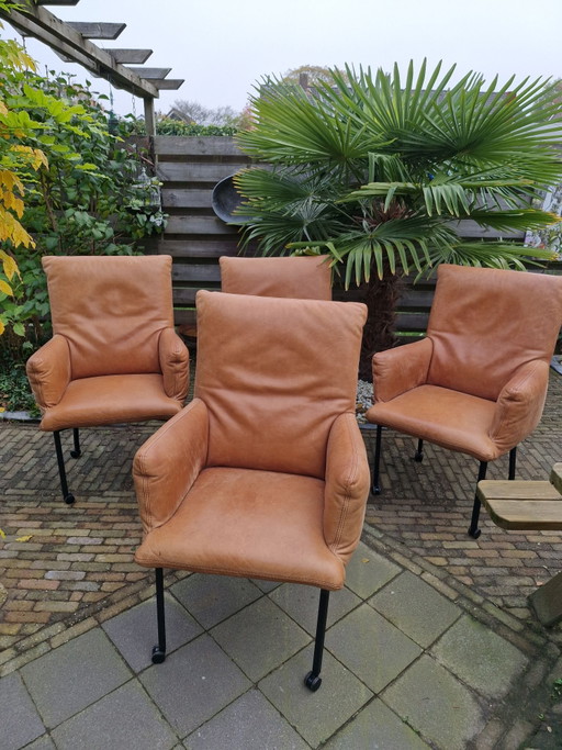 4 robuste Lederstühle, Marke Chill line