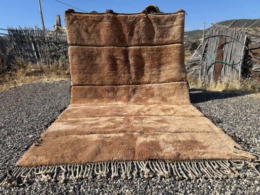 Neuer Mrirt Wollteppich 350 × 250 cm – Cognacbraun – Marokko