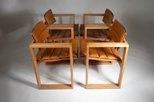 Ensemble de 4 chaises à repas par Ate van Apeldoorn pour Houtwerk Hattem