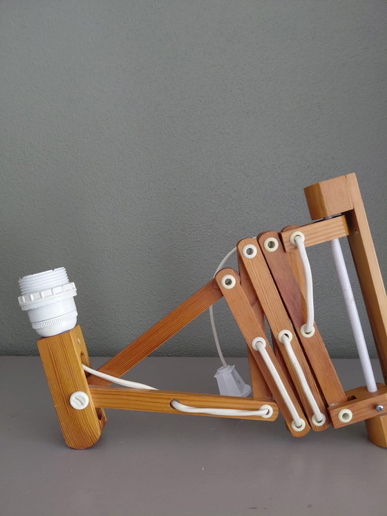 Image 1 of Pine accordion lamp scissor lamp
