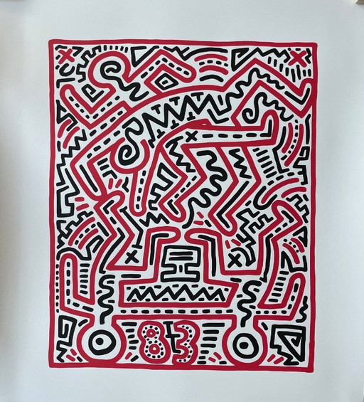 Keith Haring after (1958-1990), Fun Gallery Exibition, 1983, copyright Keith Haring Foundation, Licensed by Artestar New York.