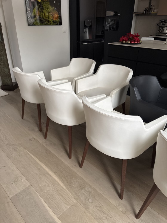 Image 1 of 8 Faux Leather Colibri Dining Table Chairs