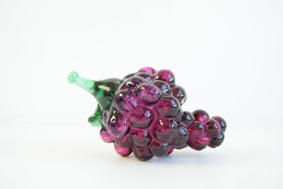 Image 1 of Weintrauben-Skulptur aus tschechischem Glas, mundgeblasenes Kunstglas, 1970er Jahre