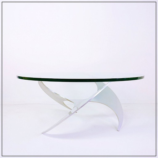 "Hélice" coffee table in aluminum, Knut Hesterberg for Ronald Schmitt