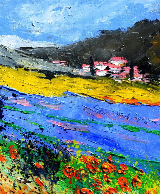 Image 1 of Red poppies and lavender