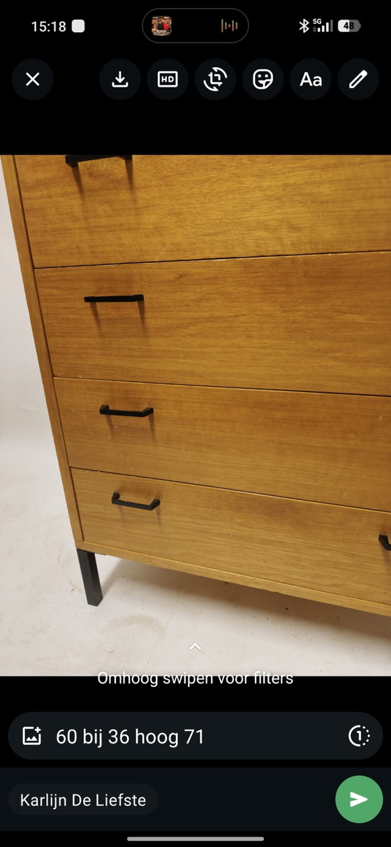 Image 1 of Vintage ladenkast met 4 lades

