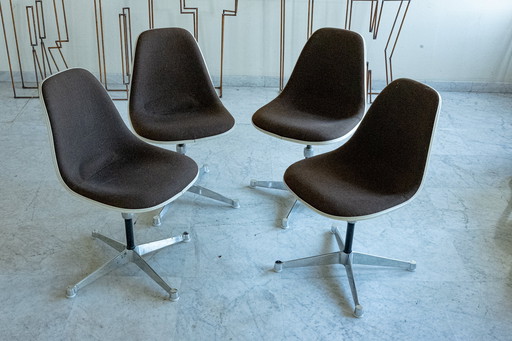 4x original Eames (Herman Miller) PSC swivel chairs, hight adjustable