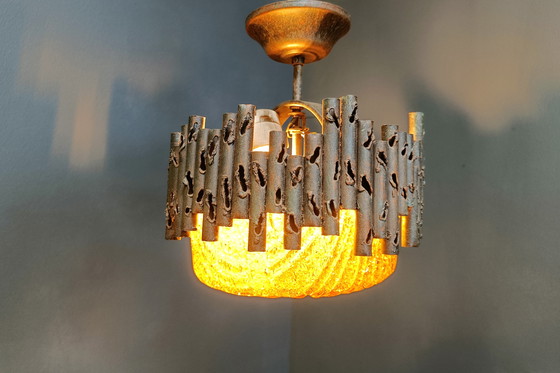 Image 1 of Lampade a sospensione brutaliste di Marcello Fantoni, anni '60