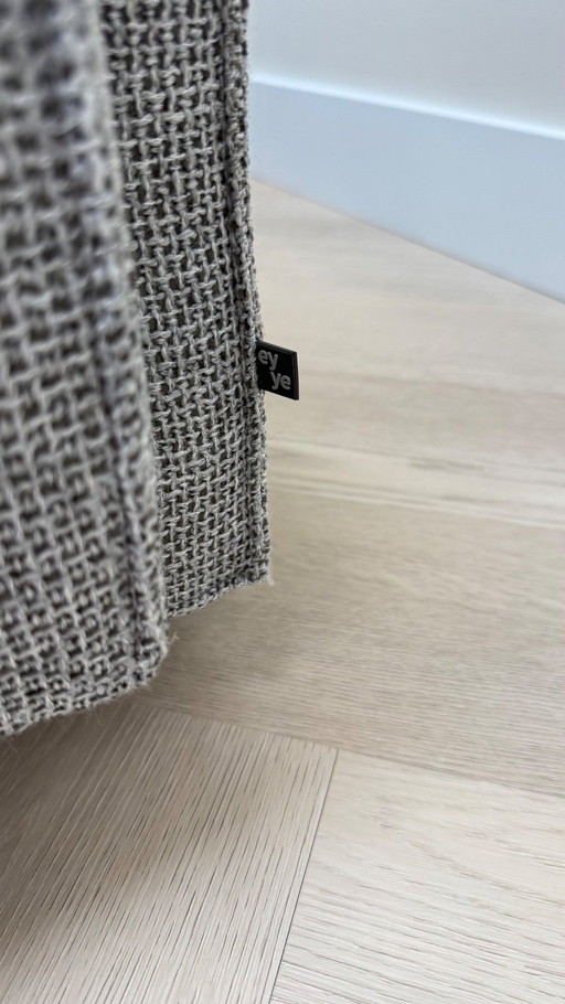Eyye Cella corner sofa in Amaro fabric (grey) Coin 2.95m x 4.15m