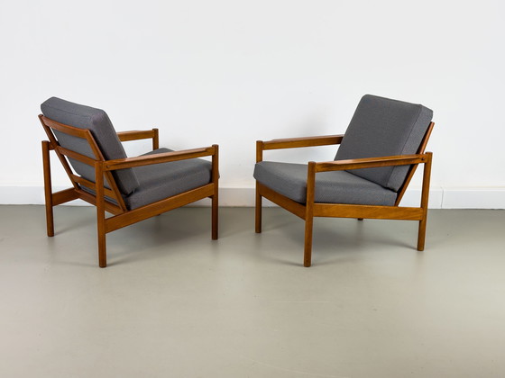 Image 1 of Lounge Chairs In Teak By Kai Kristiansen For Magnus Olesen, 1960S, Set Of 2