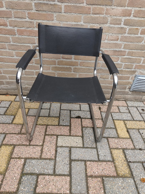 Black sled chair bauhuis Mart Stam style