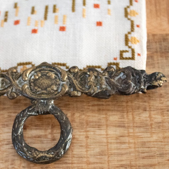 Image 1 of Vintage Bell Pull Embroidery with Autumn Hunting Theme